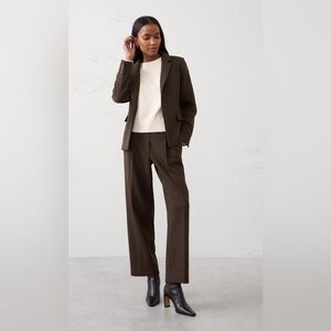 NWT Banana Republic Straight High Rise Double Weave Dark Oak Trousers Sz 2.